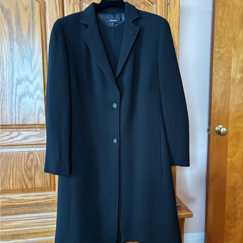 Lida Baday Black Sheath and Long Jacket Set Size 8 EUC